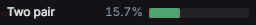 Two pair, locked strategy: never folds